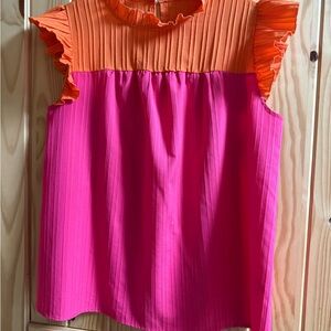 Vibrant Orange and Pink Top